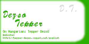 dezso tepper business card
